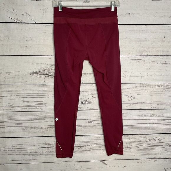lululemon Women's Dashing Purple/Burgundy Inspire II Mesh 7/8 Tight Leggings  6 - Picture 4 of 10